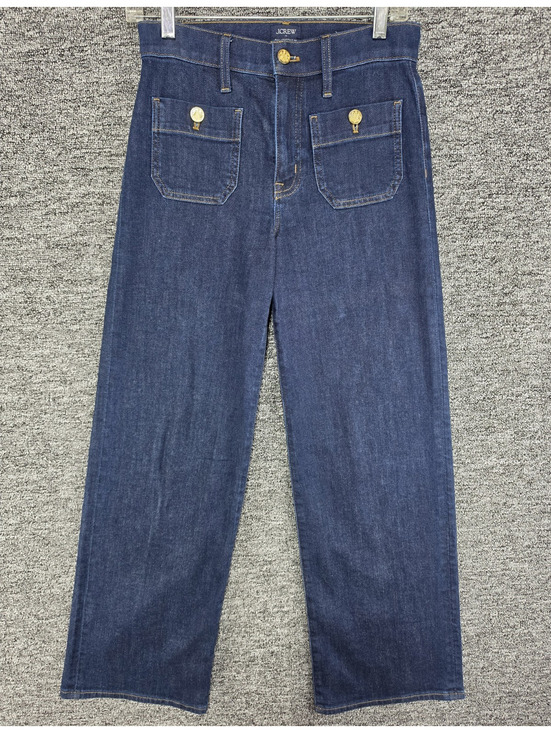 J. Crew Denim - J.CREW Women's Slim Fit High Rise Wide-Leg Dark Wash Stretch Blue Jeans 4-Pkt